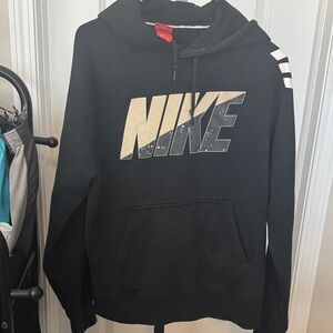 Nike Black and Gold Men's Hoodie